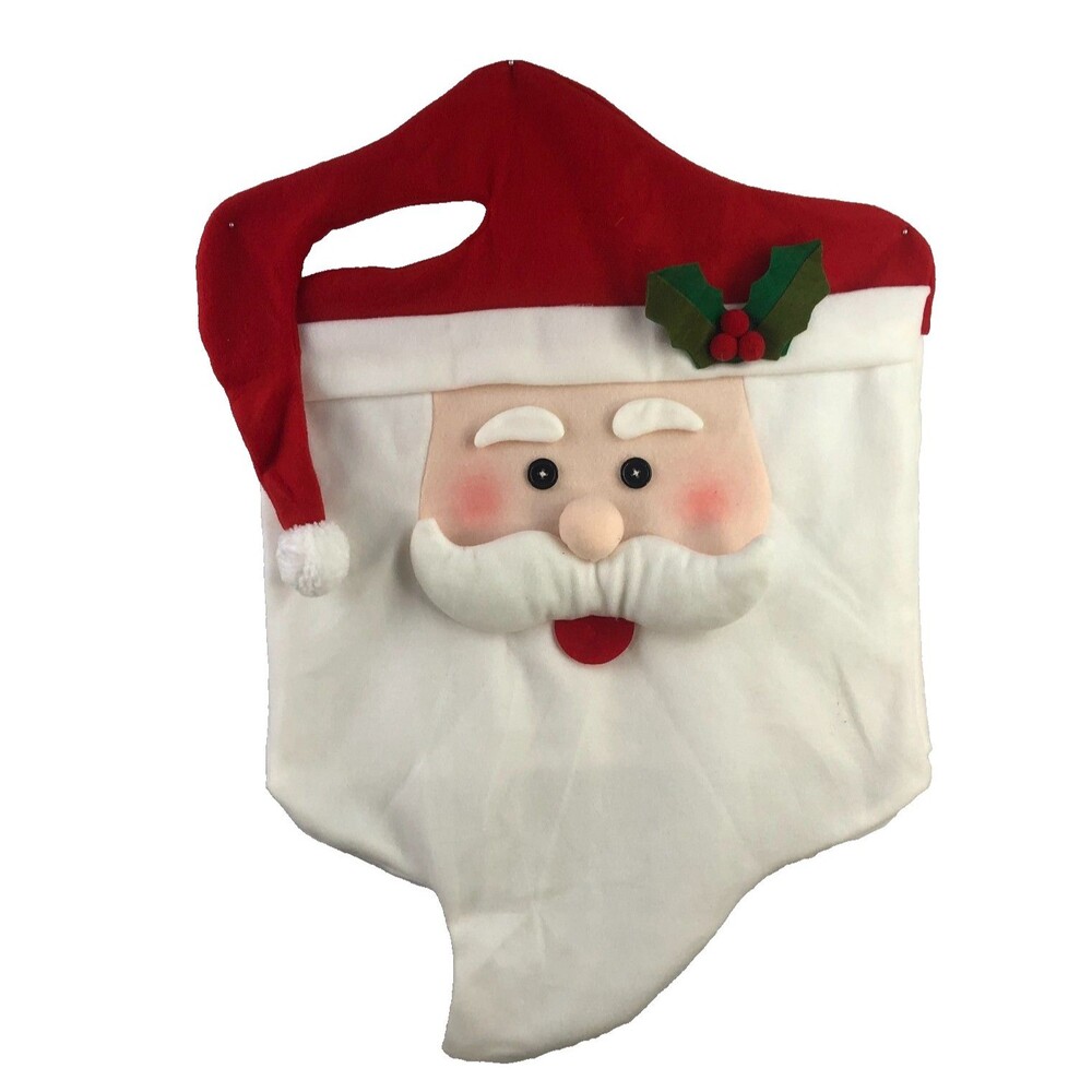 Santa Flag Gift Bag Elf Hat Lot of 2 Cushion Covers Christmas Home Decor Misc